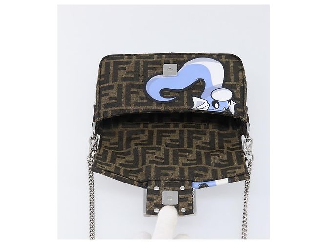 FENDI x FRGMT x POKEMON Mamma Baguette Dratini Zucca Brown 8BS017 Auth 167553SM Marrone Argento - vista 23