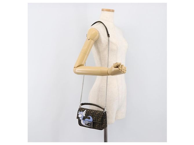 FENDI x FRGMT x POKEMON Mamma Baguette Dratini Zucca Brown 8BS017 Auth 167553SM Marrone Argento - vista 29