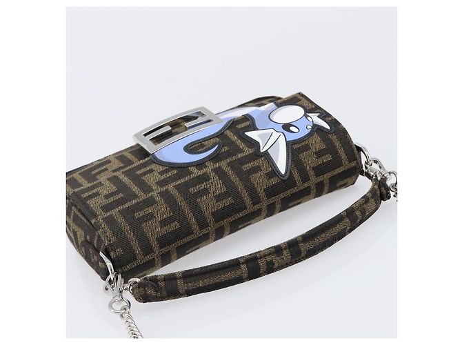FENDI x FRGMT x POKEMON Mamma Baguette Dratini Zucca Brown 8BS017 Auth 167553SM Marrone Argento - vista 6