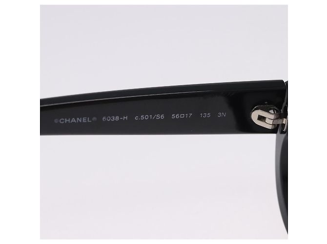 Occhiali da sole CHANEL Plastica Nero Bianco CC Auth 203372 - vista 12