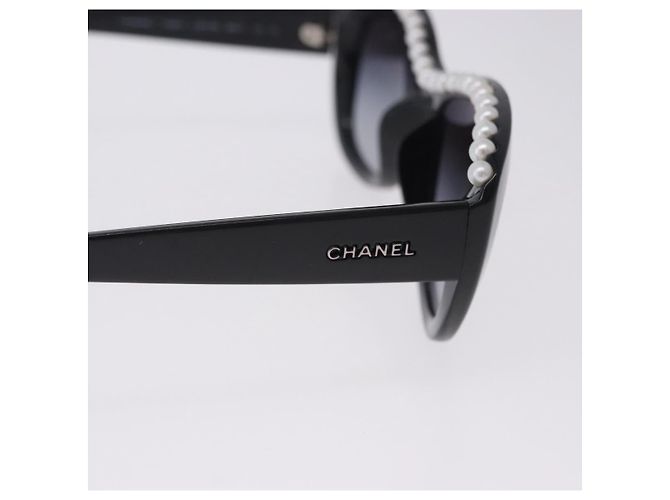Occhiali da sole CHANEL Plastica Nero Bianco CC Auth 203372 - vista 7