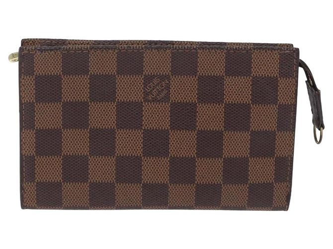 LOUIS VUITTON Damier Ebene Poche Toilette 15 Pouch N47548 LV Auth 203025 - vista 13