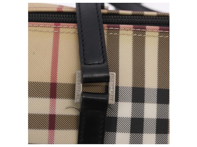 Borsa a mano BURBERRY Nova Check PVC Leather Beige Silver Auth 201315V Argento - vista 10
