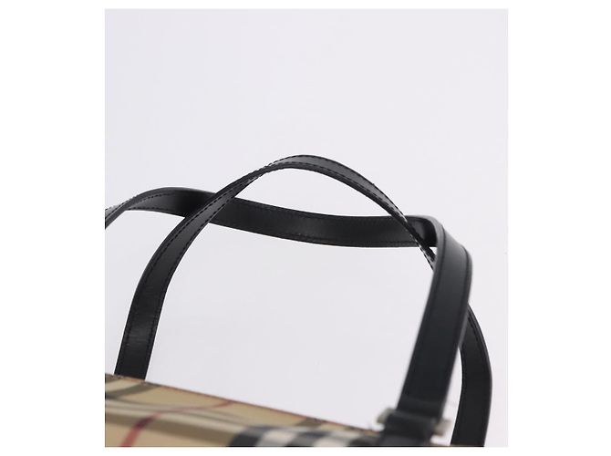 Borsa a mano BURBERRY Nova Check PVC Leather Beige Silver Auth 201315V Argento - vista 14