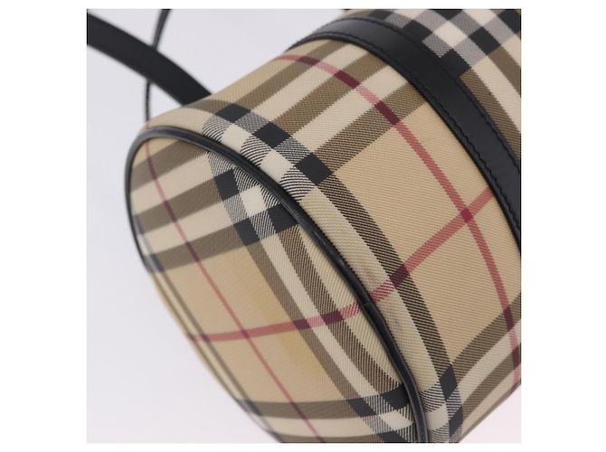 Borsa a mano BURBERRY Nova Check PVC Leather Beige Silver Auth 201315V Argento - vista 15