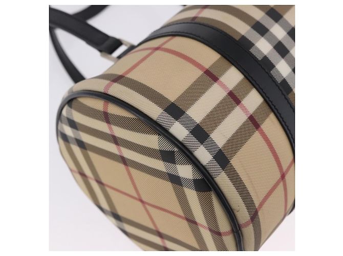Borsa a mano BURBERRY Nova Check PVC Leather Beige Silver Auth 201315V Argento - vista 17