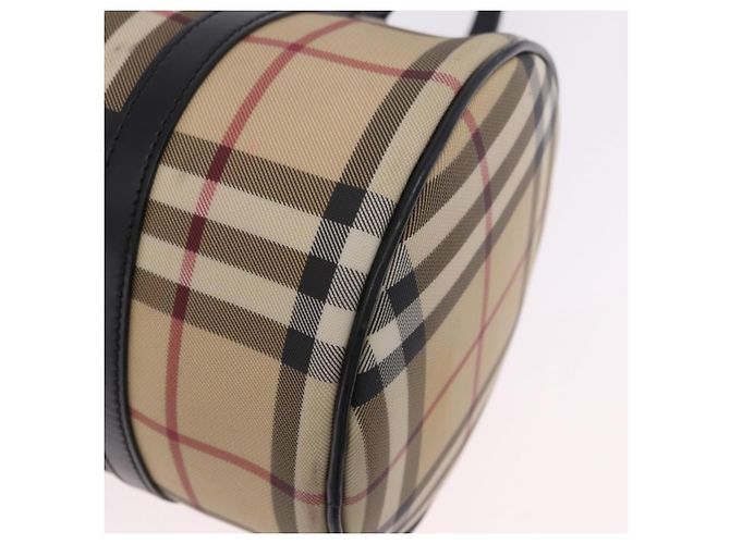 Borsa a mano BURBERRY Nova Check PVC Leather Beige Silver Auth 201315V Argento - vista 18
