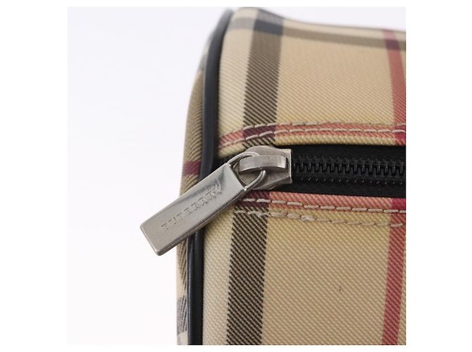 Borsa a mano BURBERRY Nova Check PVC Leather Beige Silver Auth 201315V Argento - vista 19
