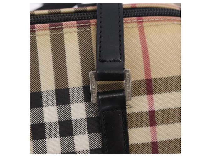 Borsa a mano BURBERRY Nova Check PVC Leather Beige Silver Auth 201315V Argento - vista 20