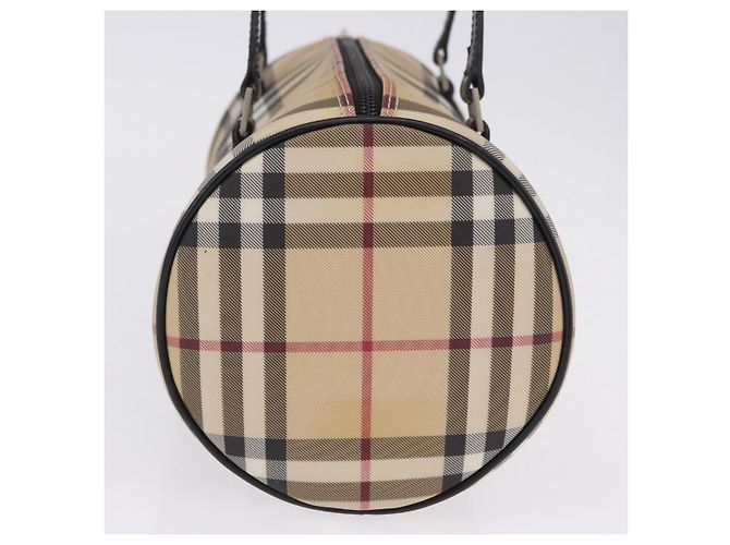 Borsa a mano BURBERRY Nova Check PVC Leather Beige Silver Auth 201315V Argento - vista 4