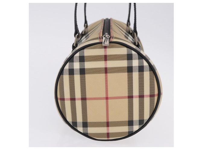 Borsa a mano BURBERRY Nova Check PVC Leather Beige Silver Auth 201315V Argento - vista 6