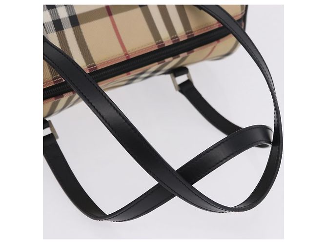 Borsa a mano BURBERRY Nova Check PVC Leather Beige Silver Auth 201315V Argento - vista 9