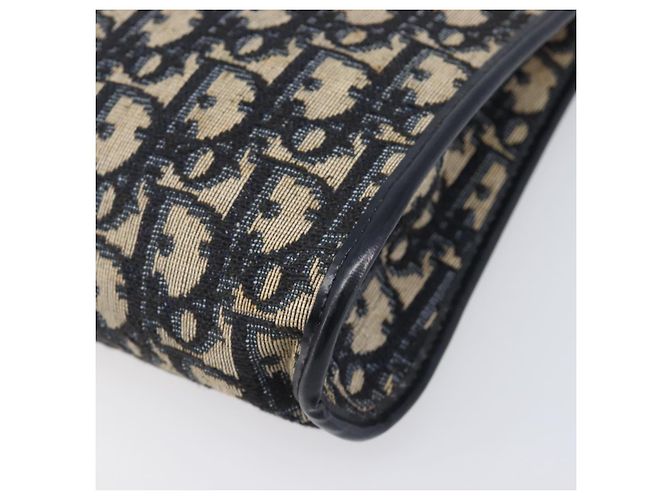 Borsa a tracolla Christian Dior Trotter Canvas Navy Gold Auth 203402 D'oro Blu navy - vista 15