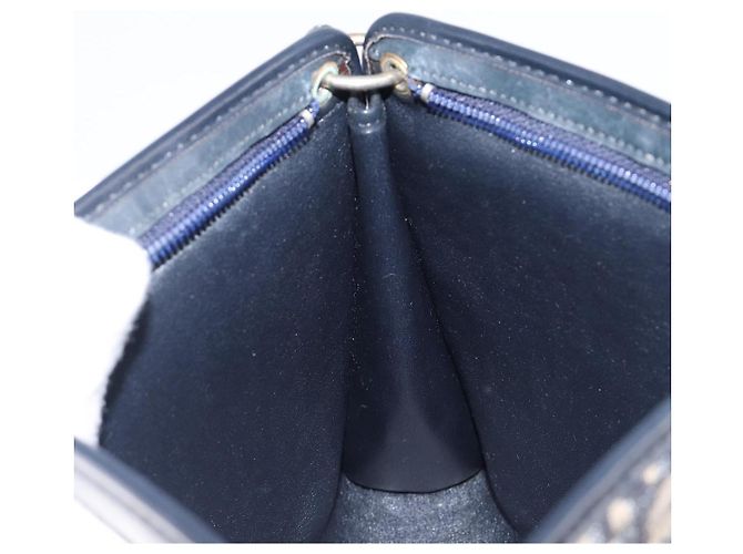 Borsa a tracolla Christian Dior Trotter Canvas Navy Gold Auth 203402 D'oro Blu navy - vista 21
