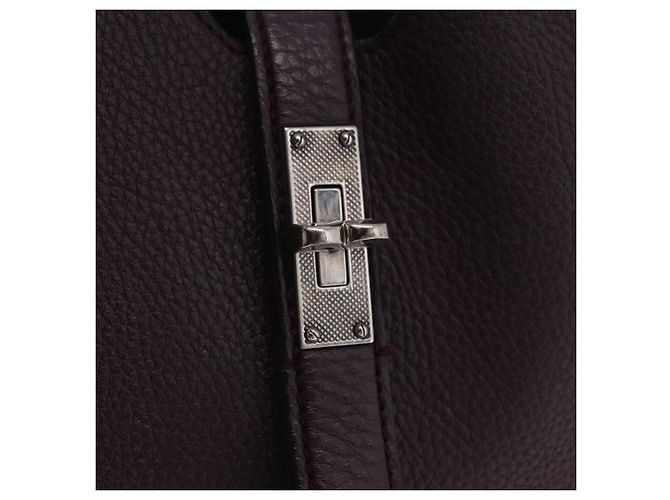 Borsa a tracolla BALLY in pelle Bordeaux Argento Auth 201238 Bordò - vista 19