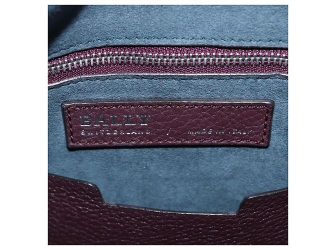 Borsa a tracolla BALLY in pelle Bordeaux Argento Auth 201238 Bordò - vista 21