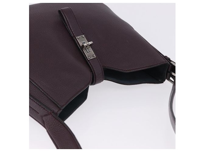 Borsa a tracolla BALLY in pelle Bordeaux Argento Auth 201238 Bordò - vista 6