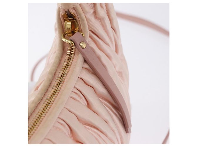 Borsa Miu Miu Matelassé Wonder Satin 2way Pink Gold Auth 197282V Rosa D'oro - vista 10
