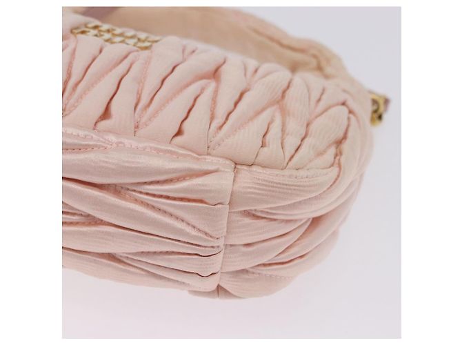 Borsa Miu Miu Matelassé Wonder Satin 2way Pink Gold Auth 197282V Rosa D'oro - vista 16