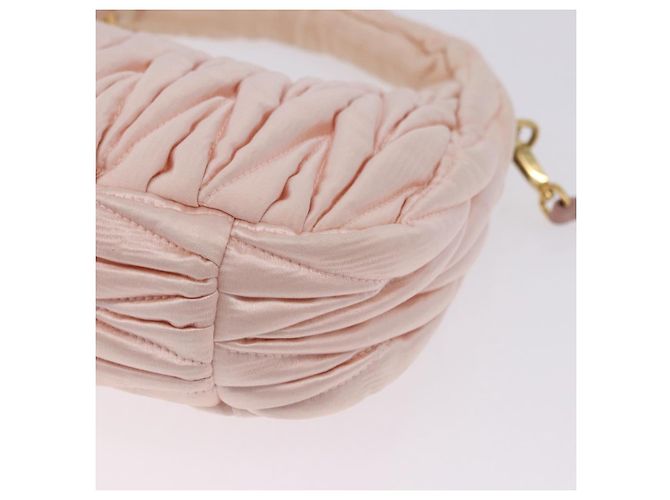 Borsa Miu Miu Matelassé Wonder Satin 2way Pink Gold Auth 197282V Rosa D'oro - vista 18