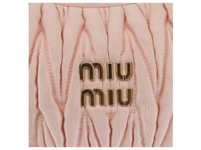 Borsa Miu Miu Matelassé Wonder Satin 2way Pink Gold Auth 197282V Rosa D'oro - vista 19