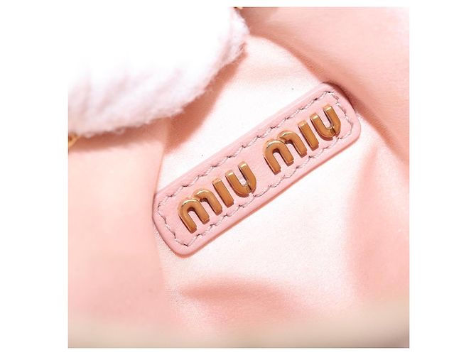 Borsa Miu Miu Matelassé Wonder Satin 2way Pink Gold Auth 197282V Rosa D'oro - vista 20