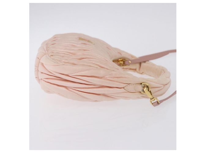 Borsa Miu Miu Matelassé Wonder Satin 2way Pink Gold Auth 197282V Rosa D'oro - vista 3