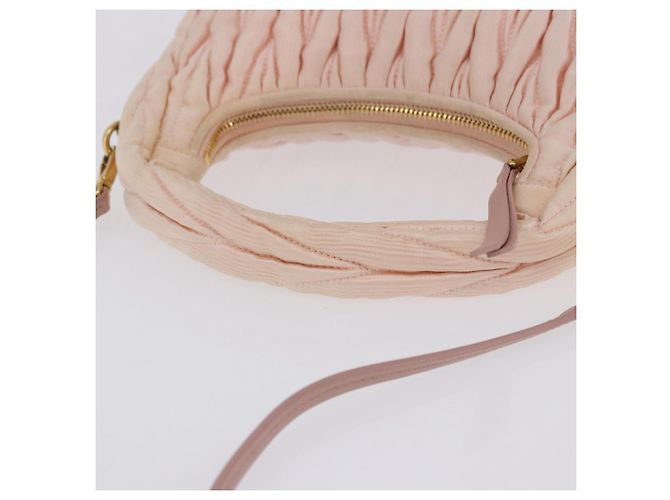 Borsa Miu Miu Matelassé Wonder Satin 2way Pink Gold Auth 197282V Rosa D'oro - vista 7