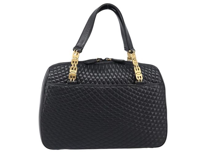 Borsa a mano BALLY in pelle nera e oro autentica BA15655A Nero D'oro - vista 13