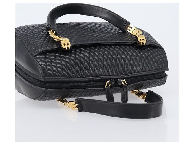 Borsa a mano BALLY in pelle nera e oro autentica BA15655A Nero D'oro - vista 6