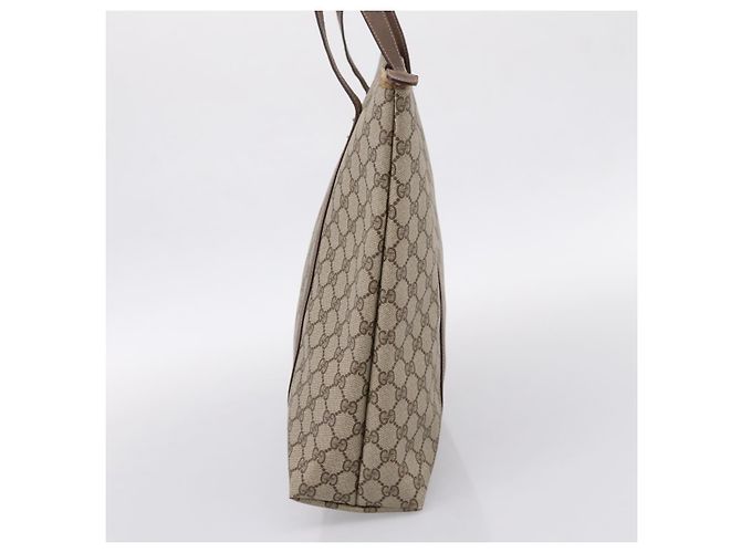 Borsa Tote GUCCI GG Supreme PVC Beige Auth 202702 - vista 4
