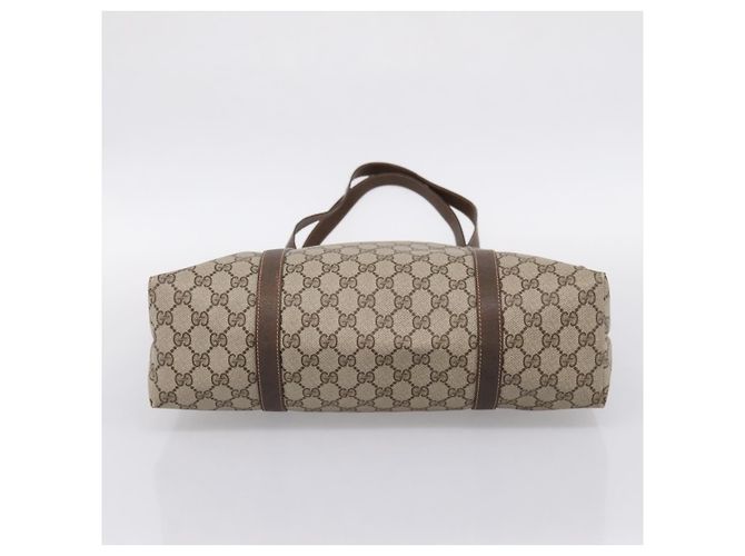 Borsa Tote GUCCI GG Supreme PVC Beige Auth 202702 - vista 5
