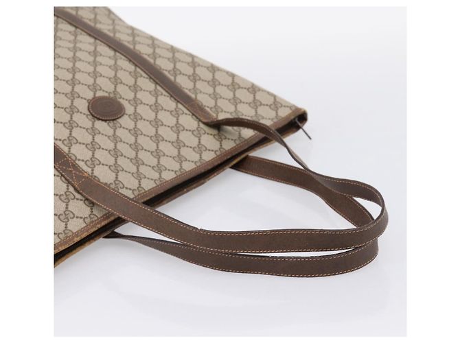 Borsa Tote GUCCI GG Supreme PVC Beige Auth 202702 - vista 7