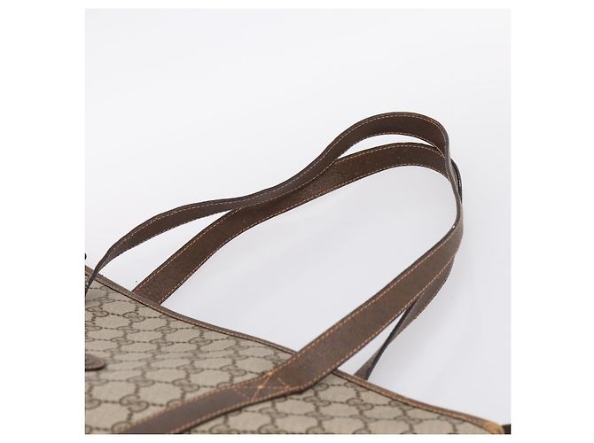 Borsa Tote GUCCI GG Supreme PVC Beige Auth 202702 - vista 8