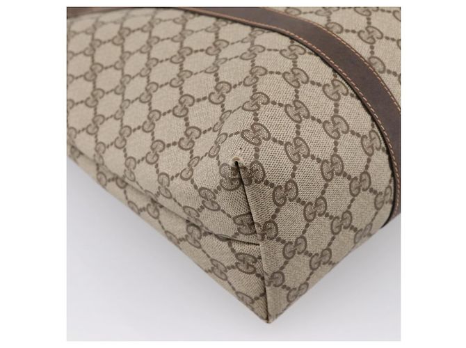 Borsa Tote GUCCI GG Supreme PVC Beige Auth 202702 - vista 9