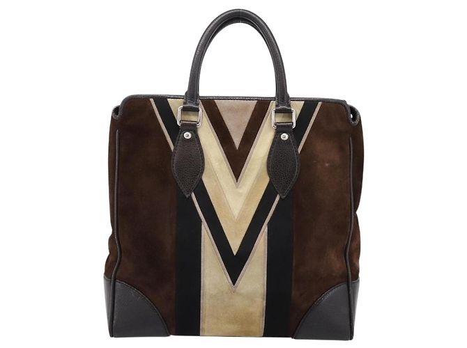 Borsa a mano LOUIS VUITTON Kabainsbruck Suede Brown Silver M95245 LV Auth 202462A Marrone Argento - vista 13