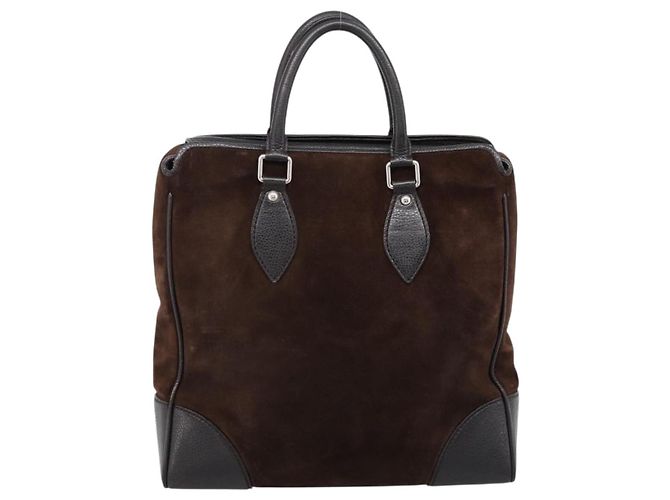 Borsa a mano LOUIS VUITTON Kabainsbruck Suede Brown Silver M95245 LV Auth 202462A Marrone Argento - vista 2