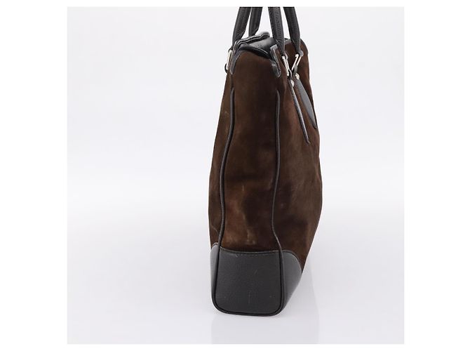 Borsa a mano LOUIS VUITTON Kabainsbruck Suede Brown Silver M95245 LV Auth 202462A Marrone Argento - vista 4