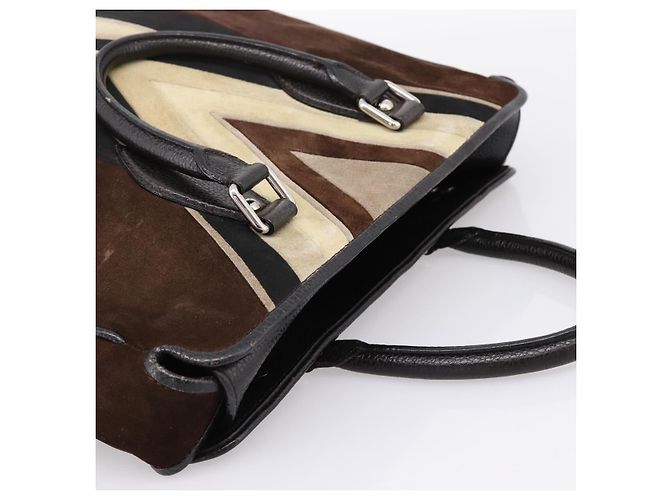 Borsa a mano LOUIS VUITTON Kabainsbruck Suede Brown Silver M95245 LV Auth 202462A Marrone Argento - vista 6