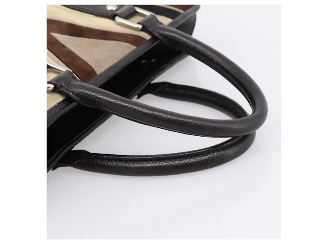 Borsa a mano LOUIS VUITTON Kabainsbruck Suede Brown Silver M95245 LV Auth 202462A Marrone Argento - vista 7