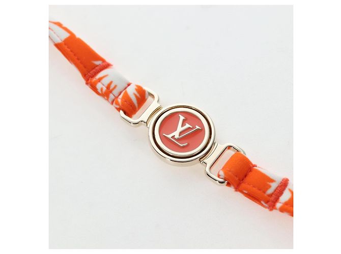LOUIS VUITTON Badeanzug Bikini Polyester Orange White LV Auth 202126M Weiß - Ansicht 12