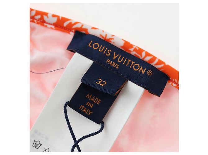 LOUIS VUITTON Badeanzug Bikini Polyester Orange White LV Auth 202126M Weiß - Ansicht 17