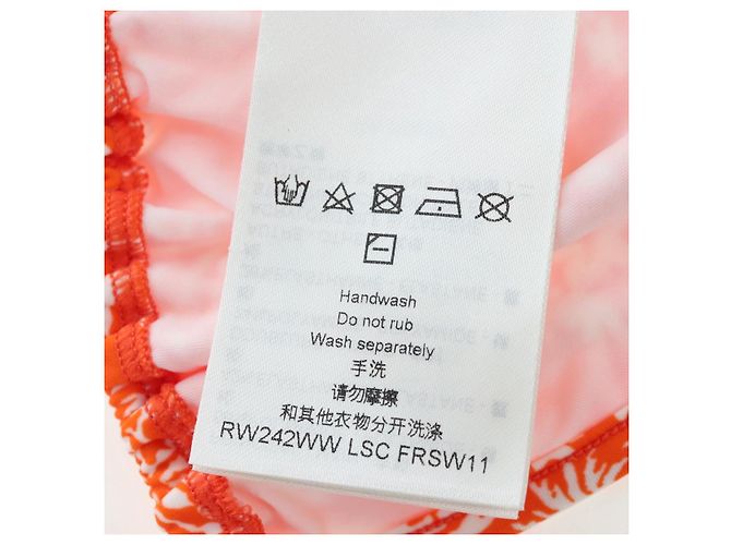 LOUIS VUITTON Badeanzug Bikini Polyester Orange White LV Auth 202126M Weiß - Ansicht 18