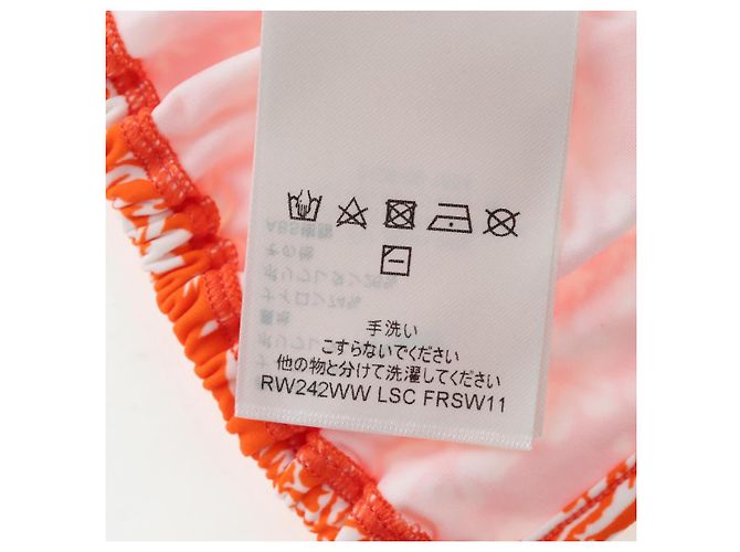 LOUIS VUITTON Badeanzug Bikini Polyester Orange White LV Auth 202126M Weiß - Ansicht 21