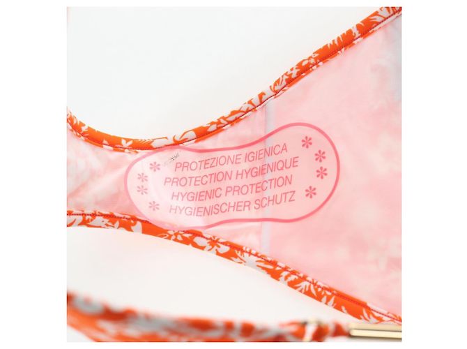 LOUIS VUITTON Badeanzug Bikini Polyester Orange White LV Auth 202126M Weiß - Ansicht 30