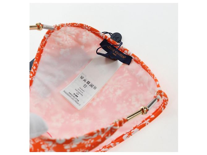 LOUIS VUITTON Badeanzug Bikini Polyester Orange White LV Auth 202126M Weiß - Ansicht 31