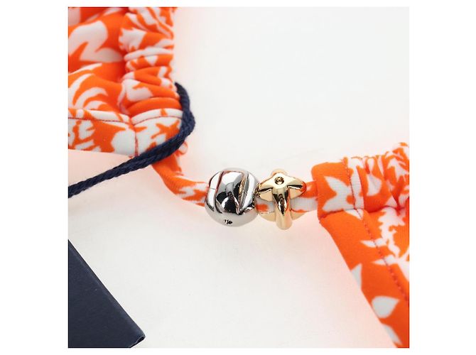 LOUIS VUITTON Badeanzug Bikini Polyester Orange White LV Auth 202126M Weiß - Ansicht 7