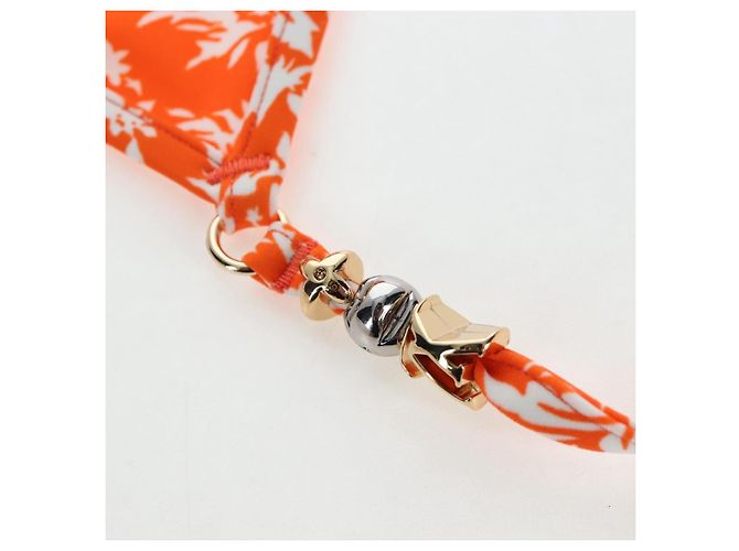 LOUIS VUITTON Badeanzug Bikini Polyester Orange White LV Auth 202126M Weiß - Ansicht 9