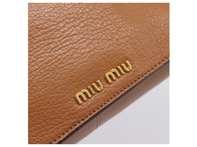 Borsa a mano Miu Miu in pelle 2way marrone oro autentica 202932V D'oro - vista 18