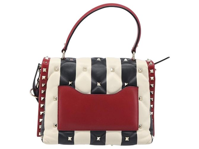 Borsa VALENTINO Rock Studs in pelle 2way Rossa Oro Auth 200731V Rosso D'oro - vista 2